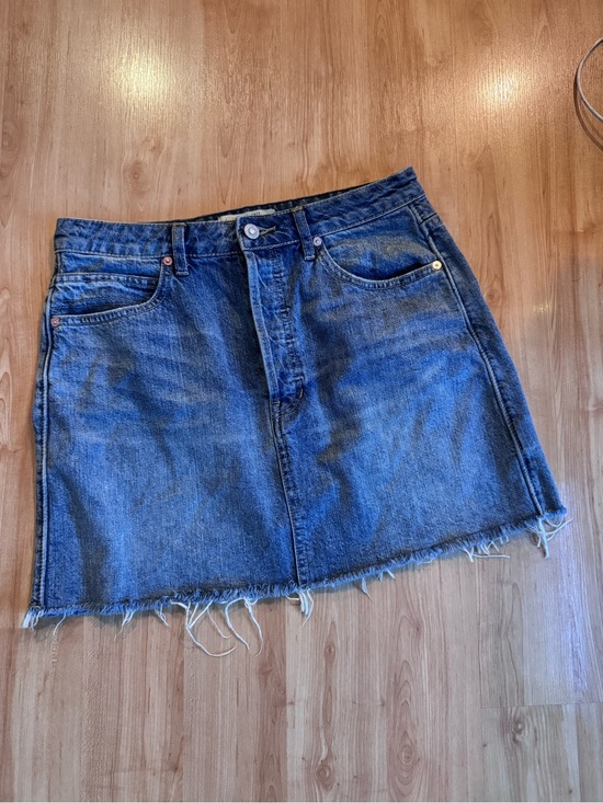 We The Free Dresses & Skirts - We The Free Blue Denim Mini Skirt with Frayed Hem